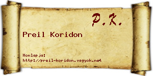 Preil Koridon névjegykártya